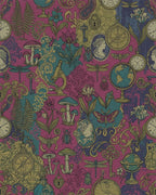 Whimsical Berry Vintage Curiosity Collage Rug - Cutout View