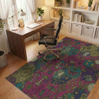 Whimsical Berry Vintage Curiosity Collage Rug Office View