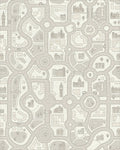 Whimsical City Map Illustration Rug - Cutout View