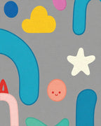 Whimsical Color Pop Character Cloud Star Rug - Cutout View