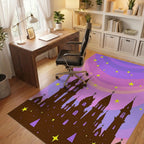 Whimsical Fairy Tale Castle Starry Sky Rug Office View