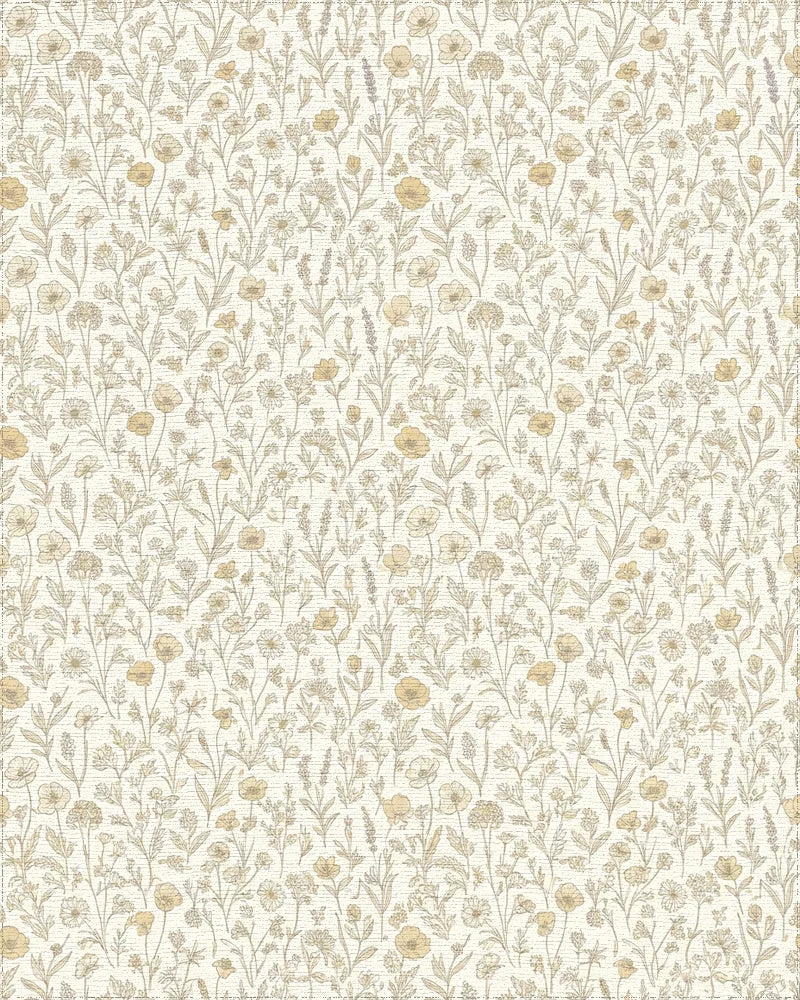 Whimsical Garden Floral Meadow Rug - Cutout View