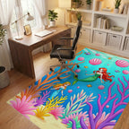 Whimsical Mermaid Coral Reef Undersea Adventure Rug Office View