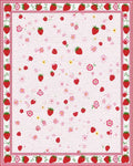 Whimsical Pink Strawberry Floral Rug - Cutout View