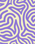 Whimsical Purple Cream Abstract Lines Rug - Cutout View