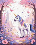 Whimsical Unicorn Floral Garden Rug - Cutout View