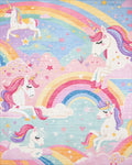 Whimsical Unicorn Rainbow Cloud Garden Rug - Cutout View