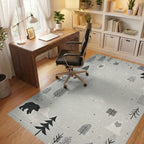 Whimsical Woodland Bear Forest Scene Rug - Office View
