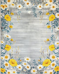 Whimsical Yellow Daisy Meadow Rug - Cutout View