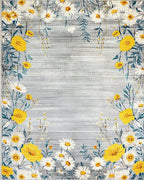 Whimsical Yellow Daisy Meadow Rug - Cutout View
