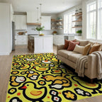 Whimsical Yellow Duckling Flock Together Rug Living Room View