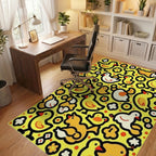 Whimsical Yellow Duckling Flock Together Rug Office View