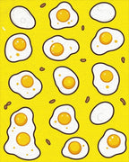 Whimsical Yellow Fried Eggs Rug - Cutout View