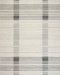 White Grey Plaid Linear Rug - Cutout View