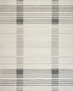 White Grey Plaid Linear Rug - Cutout View