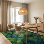 Winding Lush Forest Path Rug - Dining Room View