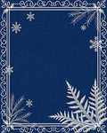 Winter Fern Snowflake Border Decor Rug - Cutout View