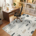Woodland Bear Forest Trees Rug - Office View