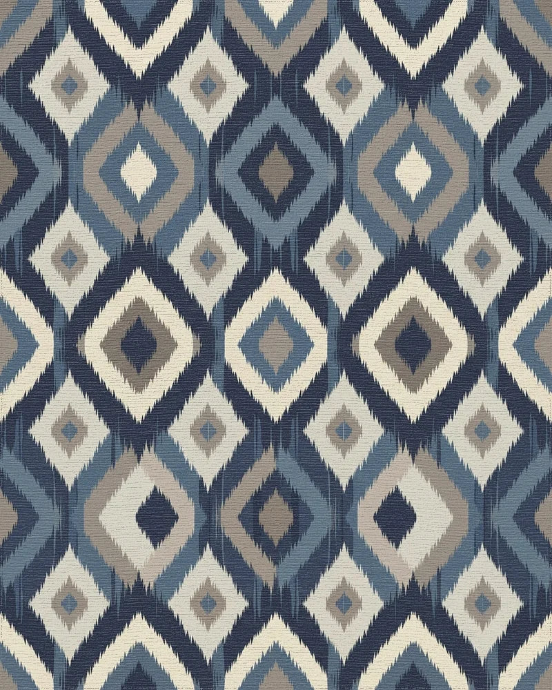 Woven Diamond Indigo Tapestry Rug - Cutout View