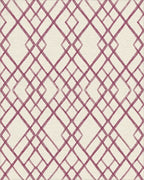 Woven Plum Lattice Garden Rug - Cutout View