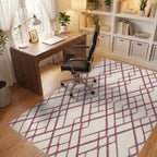Woven Plum Lattice Garden Rug Office View