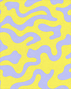Yellow Lavender Organic Swirl Rug - Cutout View
