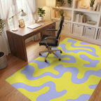 Yellow Lavender Organic Swirl Rug - Office View